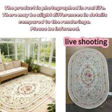 1 tấm thảm oval sang trọng kiểu Châu Âu - Mềm mại, sang trọng với họa tiết hoa văn viền vàng, có thể giặt máy, phù hợp trang trí phòng ngủ, phòng khách hoặc hành lang, món quà ngày lễ hoàn hảo cho không gian ngoài trời! Phong cách tối giản Scandinavia phù hợp làm thảm phòng khách, trang trí nhà cửa, phù hợp cho tiền sảnh, phòng ngủ, tủ quần áo, thảm phòng khách, thảm trải sàn, thảm, thảm trải sàn phòng khách, thảm trải sàn nhỏ, thảm trang trí, trang trí nhà cửa, thảm phòng khách lớn, thảm tròn, trang trí nhà cửa phòng khách. - Nhiều màu - Xem 3