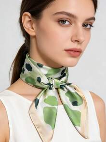 1 chiếc khăn vuông bằng satin sang trọng màu xanh lá cây in họa tiết da báo, phù hợp cho mọi mùa, đi chơi hàng ngày, du lịch, tiệc cưới, khăn bandana. Thích hợp cho trang phục thường ngày, băng đô, khăn trùm đầu, phụ kiện chống nắng ngoài trời để tôn lên phong cách của bạn, đi biển, nghỉ lễ. - Nhiều màu - Xem 3