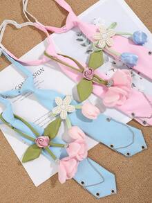 1 chiếc vòng cổ choker hoa 3D đính đá lấp lấp lánh và ngọc trai giả dễ thương dành cho nữ, thích hợp cho các bữa tiệc, tiệc chiêu đãi, họp mặt, tạo phong cách cá nhân độc đáo. - Nhiều màu - Xem 4