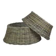 Red Hamper Rattan Christmas Tree Skirt - View 1
