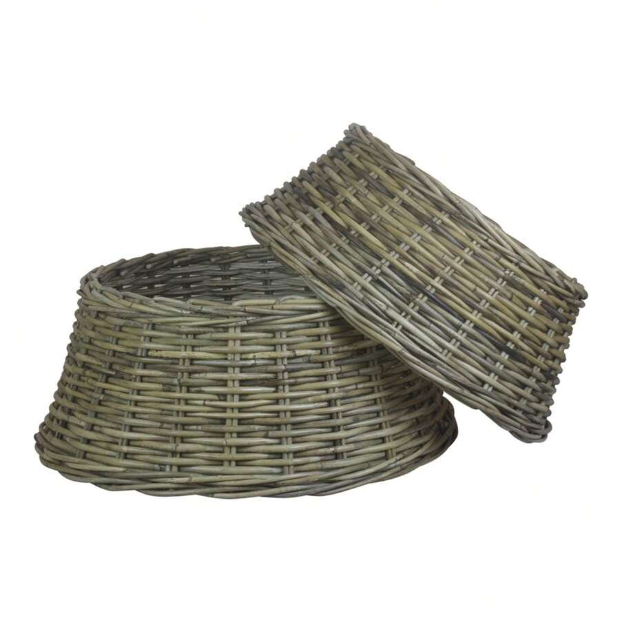 Red Hamper Rattan Christmas Tree Skirt - View 1