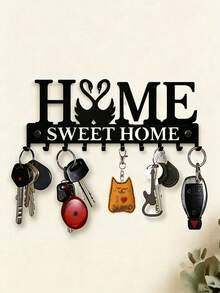 1 pieza Soporte de pared para llaves del hogar, organizador de entrada con ganchos, regalo de Ramadán, almacenamiento de llaves de entrada, gancho decorativo romántico, regalo romántico del Día de San Valentín, decoración del hogar, decoración del Día de la Madre, decoración de Pascua - Multicolor - Ver 2