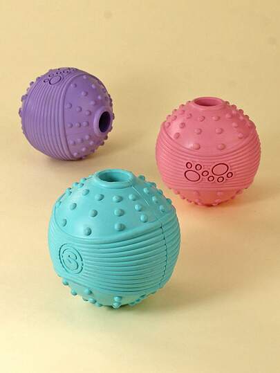 1PC RANDOM COLOR RUBBER DOG TOY BALL