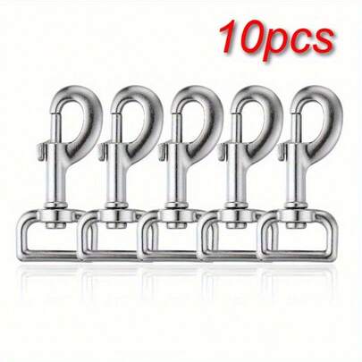 5/10pcs Industrial Heavy Duty Swivel Snap Hooks - 360° Rotating Metal Carabiners Suitable For Dog Leashes, Bags, Ropes And Luggages - Multi-Directional Secure Fastening, Durable Metal Construction