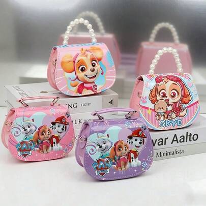  Kids Cute Paw Patrol Fashionable Versatile Handbag, Korean Cartoon Tote Bag, Crossbody Bag, Sports Shoulder Bag