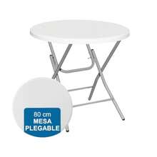 KICMX Mesa Redonda Portátil Plegable 80cm Mesa Auxiliar de 2 Patas  0581957 - como en la foto - Ver 4