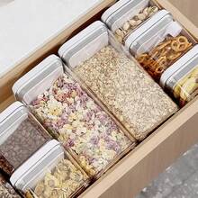 Airtight Food Storage Containers With Lids - Pressure Seal Design Suitable For Snacks, Cookies, Cereals, Fruits, Nuts, Spices And Sugar - Reusable Kitchen Storage Jars - Multicolor - View 7