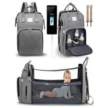 Diaper Bag Backpack, Diaper Bags, Shower Gifts, Multifunctional Diaper Backpack Large Capacity, (Heather Grey), Items, Necessitied - 1個 - 查看 6