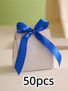 50pcs Mini Blank White Gift Boxes With Colorful Ribbons - Ideal For Birthdays, Weddings, And DIY Crafts -Perfect For Elegant Gift Displays, Party Decorations, And Special Occasions, Gift Boxes For Weddings - View 10