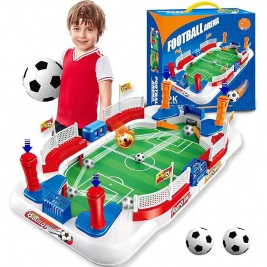 Juego de Mesa de Futbolín de Tamaño Extra Grande con 2 Balones de Fútbol Juguetes para Noches de Juegos Familiares Reuniones y Futbolito para Niños - azul y verde - Ver 1