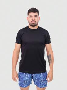 Men's Basic Blue Foliage Shorts In Tactel Fabric With Pockets And Drawstring - Ideal For Beach, Training, And Running. - Blue Braid - View 2