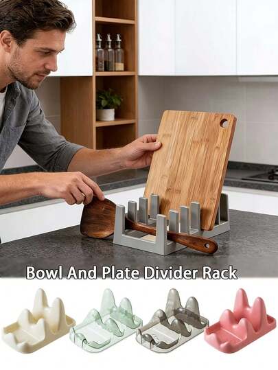 Estante de almacenamiento multifuncional: Estante para tapas, estante para platos, estante para cucharas, estante para tablas de cortar, estante para libros. Conveniente para almacenar y escurrir tapas y cucharones. Adecuado para la cocina moderna, el estudio, el almacenamiento de la cocina