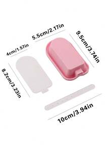 1 khuôn silicon làm kem hình trái tim thủ công, loại mini dài có nắp, màu xanh lá cây/hồng/vàng/xanh dương. - Nhiều màu - Xem 4