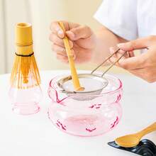 Bộ 2/5 món dụng cụ đánh trà Matcha hình bướm bằng thủy tinh - Bát trà Matcha kiểu Nhật, dụng cụ đánh trà Matcha bằng tre, rây lọc trà, thìa, lưới lọc, giá đỡ dụng cụ đánh trà, bộ dụng cụ hoàn hảo cho người mới bắt đầu thưởng thức trà Matcha. - Nhiều màu - Xem 4