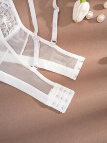 1 Set Women's Solid Color Wireless Comfortable Bra Set - White - View 5