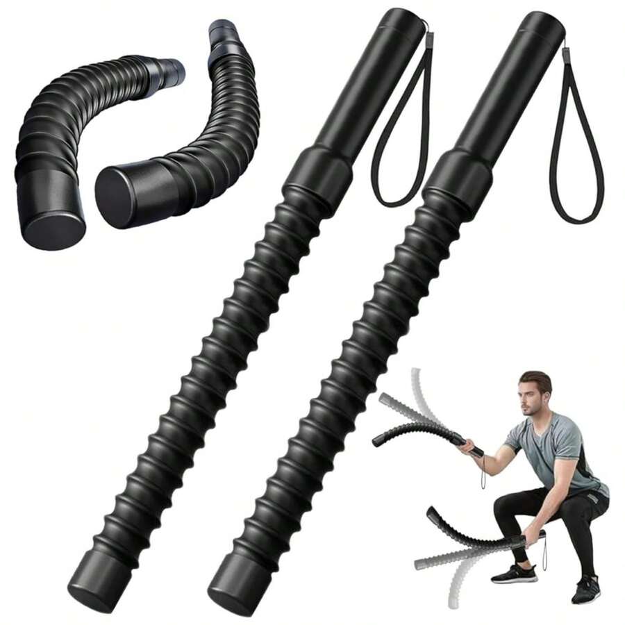 1 Pair Adjustable Stainless Steel Battle Ropes, For Strength Training, Short Yet Flexible And Durable Fitness Ropes For Abdominal Exercises, Suitable For Home Gym, Unisex - Multicolor - View 1