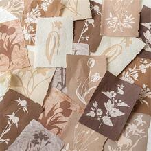 20 pièces Papier mémo asymétrique vintage avec fleurs fraîches, matériaux de décoration d'arrière-plan pour scrapbooking et journal DIY pour les amateurs d'artisanat - Rectangle - Voir 6