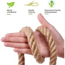33 piedi/10 metri Corda di iuta naturale spessa e resistente, adatta per fai-da-te, progetti di giardinaggio e decorazione della casa - Corda di iuta resistente e durevole per uso interno ed esterno - multicolore - Visualizzare 5