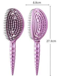 Lược chải tóc cầm tay cỡ lớn đa năng, chất liệu ABS mạ điện, lược rỗng, lược massage tạo kiểu tóc unisex, bao bì sang trọng, thích hợp làm quà tặng, mùa hè, kỳ nghỉ, du lịch. - Nhiều màu - Xem 5
