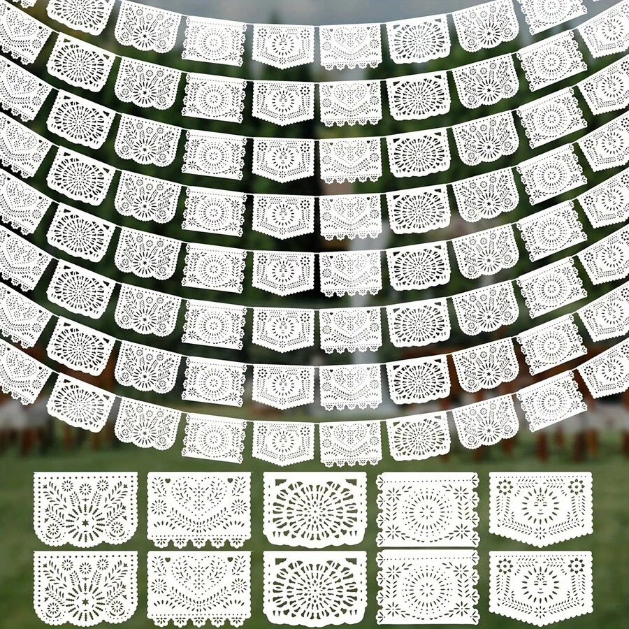 1套-16.4英尺墨西哥派对横幅纸屑横幅墨西哥横幅生日派对装饰 - 查看 1