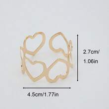 6/10pcs Elegant Minimalist Hollow Metal Heart Shaped Napkin Rings, Suitable For Wedding Decor, Holiday Gatherings, Mother's Day Gifts, And Tabletop Decoration - Multicolor - View 8