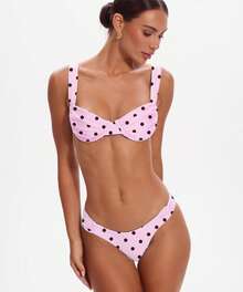 Women's 2 Piece Bikini Set Solid Color Sleeveless Bra And Low Waist Briefs Fashion Bathing Suit - 拼花色 - 查看 5