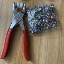100/200件金属纽扣安装工具套装，不锈钢钳子，手动压接钳，适用于DIY手工艺品、服装、帽子、包袋，免缝五爪按扣，适合初学者和专业人士，可用于服装、鞋子、床上用品等。 - 鉗子 - 查看 13