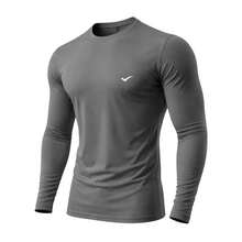 Thermal Shirt Second Skin T-Shirt UV Protection Compression Cold Heat Men's Blouse - Grey - View 2