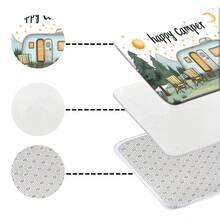 1pc Camper Camping Car Pattern Kitchen Rug, Kitchen Mat, Absorbent & Oil-Resistant Material Comfortable Standing & Walking Kitchen Foot Mat, Kitchen Floor Mat Striped Rug Bathroom Floor Mat, Home Office Area Mat, Laundry Room Sink Mat, Home Decor Kitchen Supplies Kitchen Decoration Kitchen Set Foam Mat - Multicolor - View 6