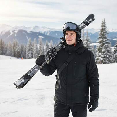 可调节滑雪板肩带，耐用防滑，适用于户外冬季运动