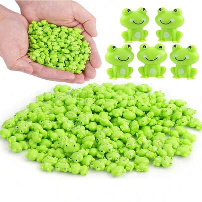 20/40/100pcs Small Green Plastic Frog Figurines, Fairy Garden Micro Decor, Potted Plant, Cake Decor, Home Decoration, Suitable For Party