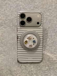 Ốp lưng điện thoại đính kim sa, đá lấp lánh, nam châm, màu hồng sọc, tương thích với iPhone 17 Pro, 17 Pro Max; ốp bảo vệ mềm mại, tương thích với iPhone 16 Pro, 16 Pro Max, 15 Pro Max, 14 Pro Max. - Hồng - Xem 7