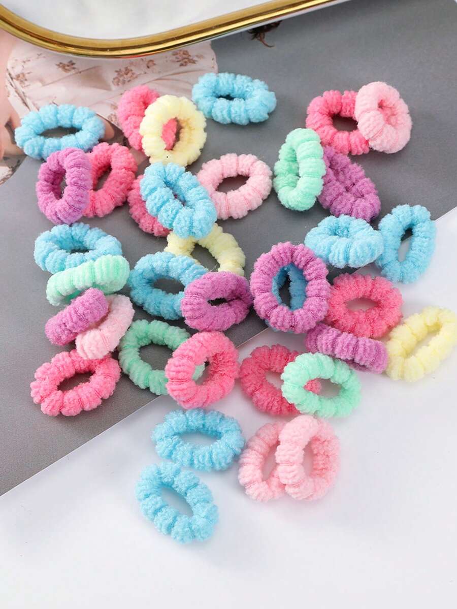 1 frasco de Lazos para el cabello de alta elasticidad y no apretados, de colores lindos y suaves, adecuados para varios peinados y ocasiones, verano, vacaciones, viajes - Multicolor - Ver 1