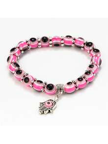 Colourful Evil Eye Bead Bracelets, Bohemian-Style Bracelets, Vintage And Niche Jewellery; Perfect For Everyday Wear, Holiday Fashion Accessories, And As Lucky Gifts. - EY6126BK00 - View 12