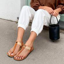 Sandalias ortopédicas para mujer, cómodas con correa en T, para uso durante todo el día - Marrón - Ver 11