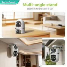 RecorGood 1个无线网络摄像头,1080P 2.4GHz WiFi网络监控系统,支持AI人形追踪、全彩夜视、双向语音、云台控制、APP控制、USB供电,适用于家庭、庭院、阳台等场所,可用于家庭安全监控,是万圣节、圣诞节、新年等节日的理想礼物之选。 - 黑與白 - 查看 9