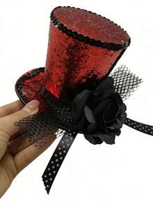 1 pieza - Mini sombrero de fiesta de té con brillo, accesorio de disfraz de estilo de los años 20, tocado de mujer, diadema, adecuado para atuendos steampunk, eventos de carreras de caballos, cumpleaños, actuaciones teatrales, bodas, bailes de máscaras, carnavales - Multicolor - Ver 13
