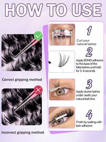 447 pezzi Ciglia finte D-Curl soffici, alta capacità, adatte per creare un trucco per gli occhi denso, soffice e naturale, fai-da-te, libro di ciglia singole ad alta capacità, adatto per principianti, truccatori, morbide e di lunga durata, estensione di ciglia segmentata, libro di ciglia portatile, adatto per palcoscenico, matrimonio, all'aperto, lavoro quotidiano, festa di musica, ecc. (Ciglia inferiori + 120 pezzi + 150 pezzi) Grappoli di ciglia - nero - Visualizzare 9