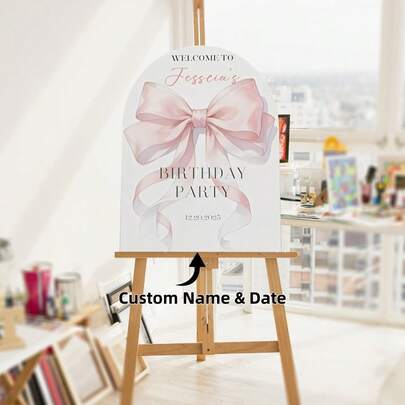 Biển chào mừng tùy chỉnh cho tiệc sinh nhật, biển chào mừng sân vườn với thiết kế chữ và nơ theo yêu cầu, bảng chào mừng bằng nhựa tự làm phù hợp cho mọi bữa tiệc theo chủ đề, kỷ niệm ngày cưới hoặc trang trí nhà cửa.