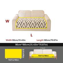 1 chiếc đệm sofa bằng vải jacquard mềm mại, chống trượt và chống mài mòn, chống bám bẩn và chống trầy xước do thú cưng, phù hợp sử dụng quanh năm cho phòng khách và phòng ngủ, có thể giặt máy. - Đen và trắng - Xem 14