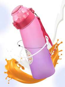 650毫升风味水瓶，运动翻盖水瓶，无糖无卡路里，情人节、生日、健身的理想礼物 - 彩色 - 查看 6