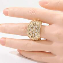 Elegant Luxury Cubic Zirconia Wedding Engagement Party Fashion Accessories, Suitable For Daily Wear, Exquisite Jewelry - Gold - View 3