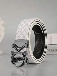 高级男士合金自动扣休闲商务腰带，中年人适用，不凸起 - 彩色 - 查看 12