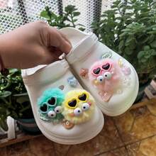 13pcs/Set Colorful Cute Sunglass Plush Pom Pom + Small Accessories, Shoe Charms, Suitable For Sandals & Slippers, Lively Decoration, Holiday & Party Supplies, Perfect Gift (Shoes Not Included) - Multicolor - View 6