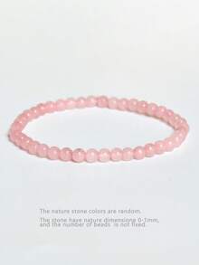 Vòng tay hạt thạch anh hồng tự nhiên, đá sinh nhật 4/6/8/10mm, vòng tay yoga và thiền thủ công, phụ kiện trang sức đa năng. - Màu Hồng baby - Xem 11