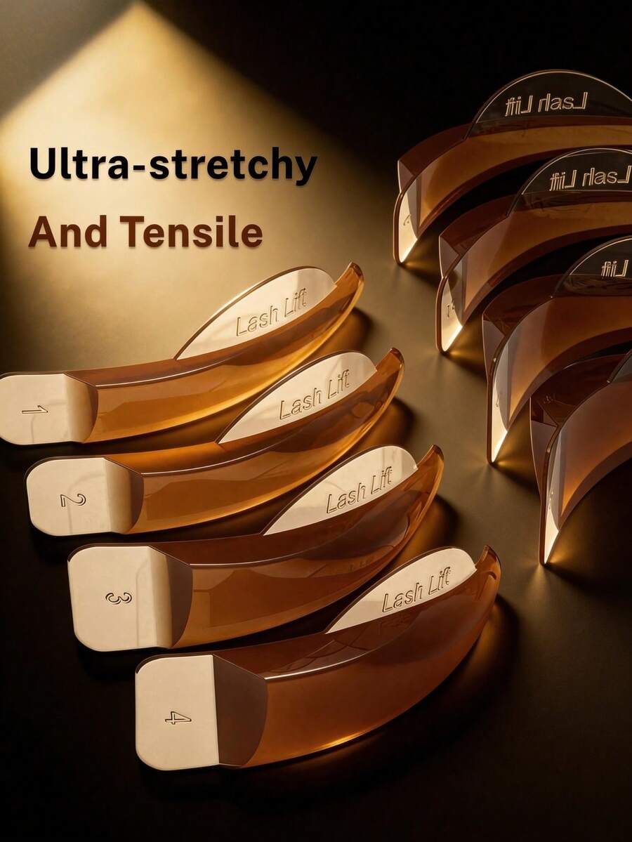 BLACKWINGS 4 Pairs Keratin Eyelash Curling Pads, Silicone Mold For Eyelash Lift, Eyelash Curling Perm Tool Kit, Reusable Eyelash Lift Pad, Makeup Beauty Tools