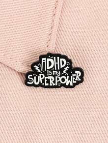 1 chiếc ghim cài áo tráng men "ADHD là siêu năng lực của tôi", ghim cài áo về chứng rối loạn thiếu tập trung, huy hiệu nâng cao nhận thức về sức khỏe tâm thần, phụ kiện trang sức, quà tặng. - Đen và trắng - Xem 2