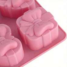 6-Cavity Silicone Cake Mold, Non-Stick Baking Tray, Suitable For Mousse, Chocolate, Candy, Desserts And Various Occasions Such As Christmas, Thanksgiving, Valentine's Day, Father's Day And Mother's Day - Pink - View 2