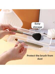 1/2/4pcs Detachable Transparent Desktop Storage Box Set, Flip Lid Dust-Proof Portable Container, Convenient Design, Suitable For Makeup Tools, Brushes, Tableware And Beauty Accessories Plastic Storage Box, Multi-Functional Storage Box, Suitable For Home Vanity, Bathroom And Daily Small Items Organization - Clear - View 5
