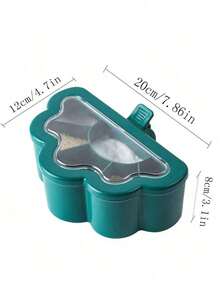 6-In-1 Seasoning Jar Set, Large Capacity 6-In-1 Seasoning Jar Set With Lid And Spoon - Unique Cloud Petal Design, Made Of Durable ABS Material, 3 Colors Available: Dark Green, Beige, Bright Orange, 6 Independent Compartments, Perfect For Home Kitchen Storage. Suitable For All Seasons, Essential Gift For Easter, Spring/Summer. - Multicolor - View 3